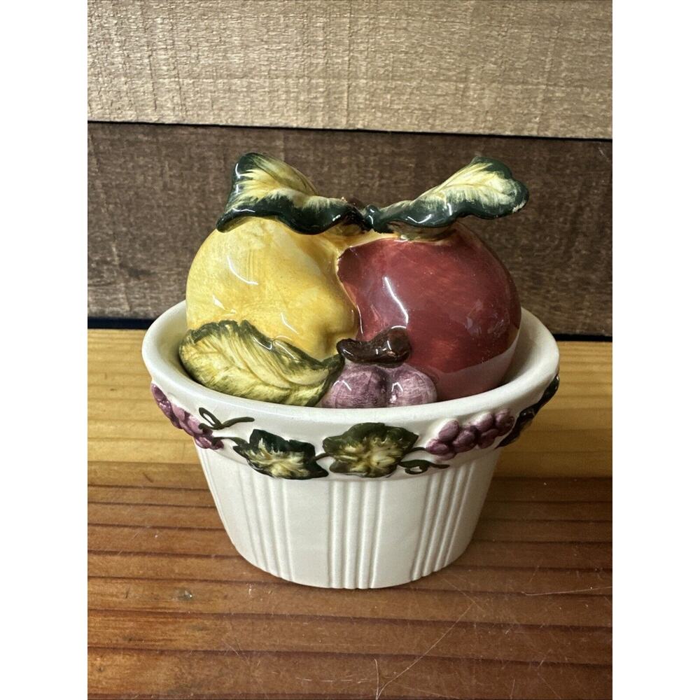 Vintage Bico Harvest Fruit Lidded Suger Bowl Dish